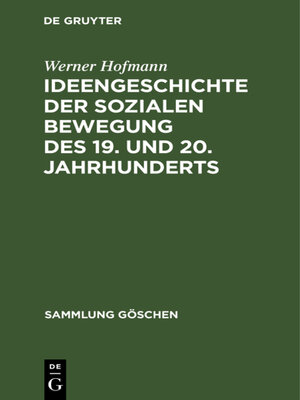 cover image of Ideengeschichte der sozialen Bewegung des 19. und 20. Jahrhunderts